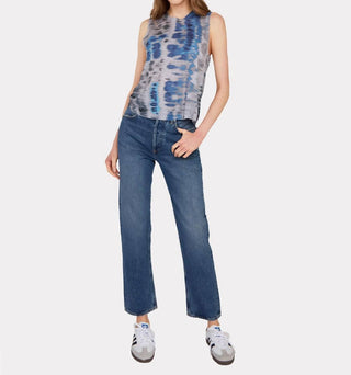 Autumn Cashmere - Blurred Animal Print Distressed Muscle Tee