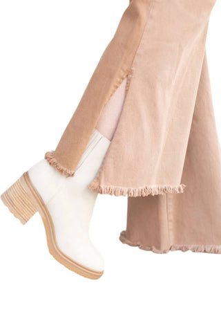 Risen - High Rise Side Slit Flare Jeans Plus Size