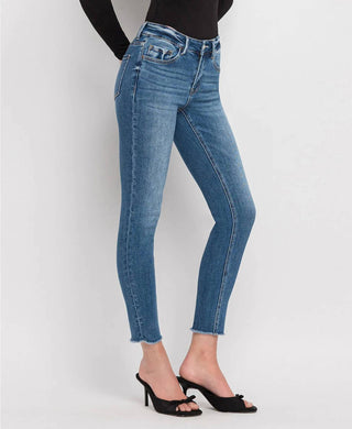 Vervet By Flying Monkey - Amber Mid Rise Raw Hem Crop Skinny Jeans