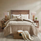 7 Piece Faux Suede Comforter Set Tan California King