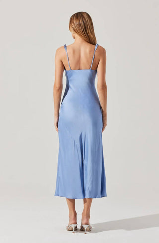 Astr - Zoie Satin Ruffle Midi Dress