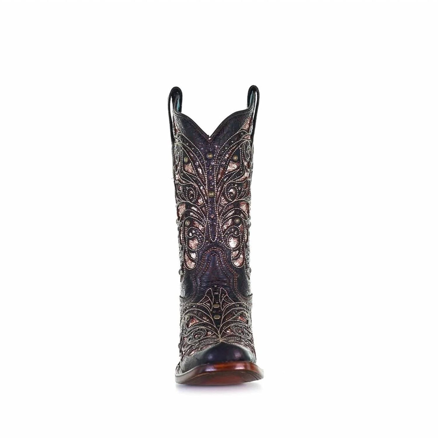 Corral - Women's Embroidered With Studs Honey Square Toe Boots
