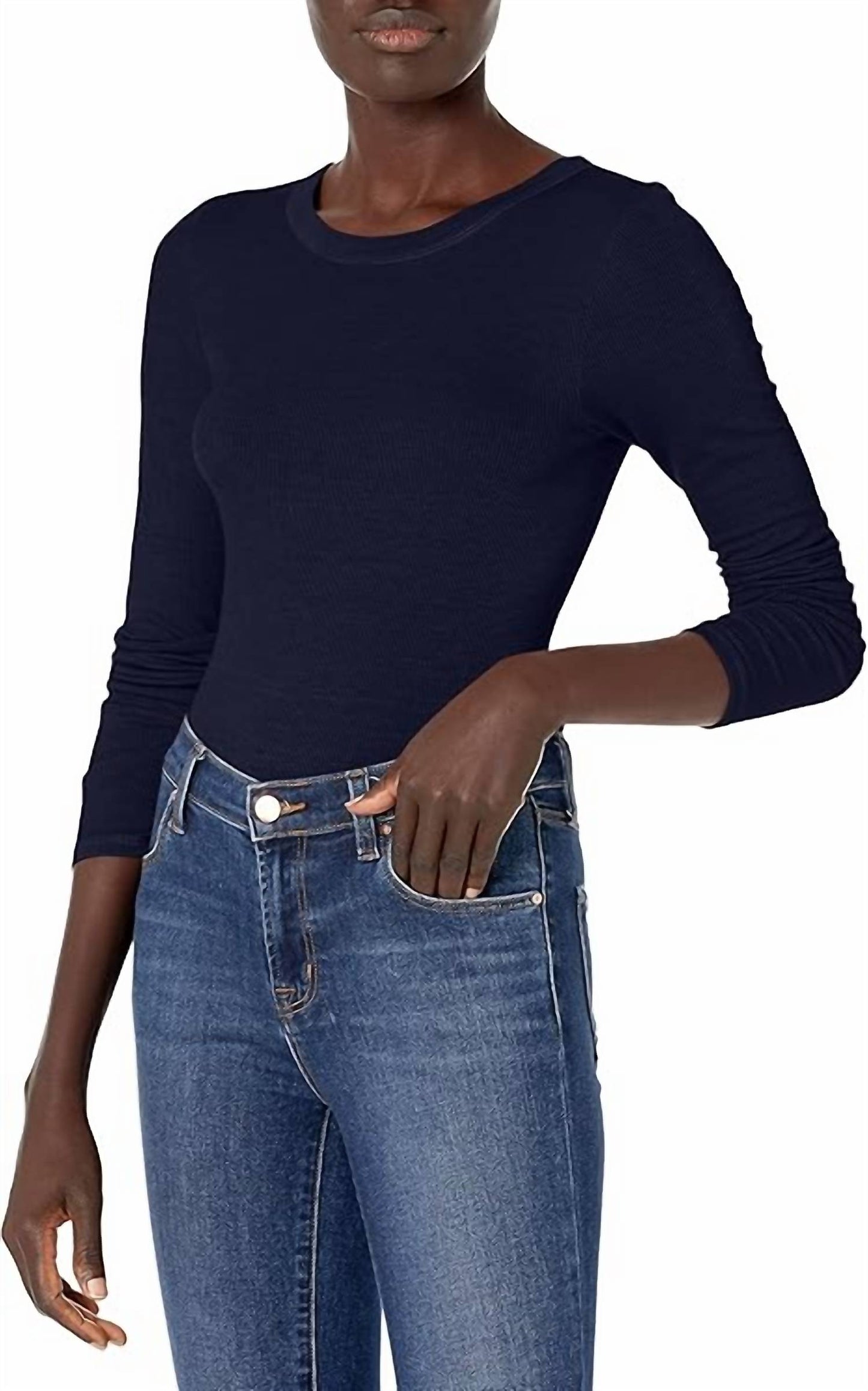 Enza Costa - SILK KNIT LONG SLEEVE CREW TEE