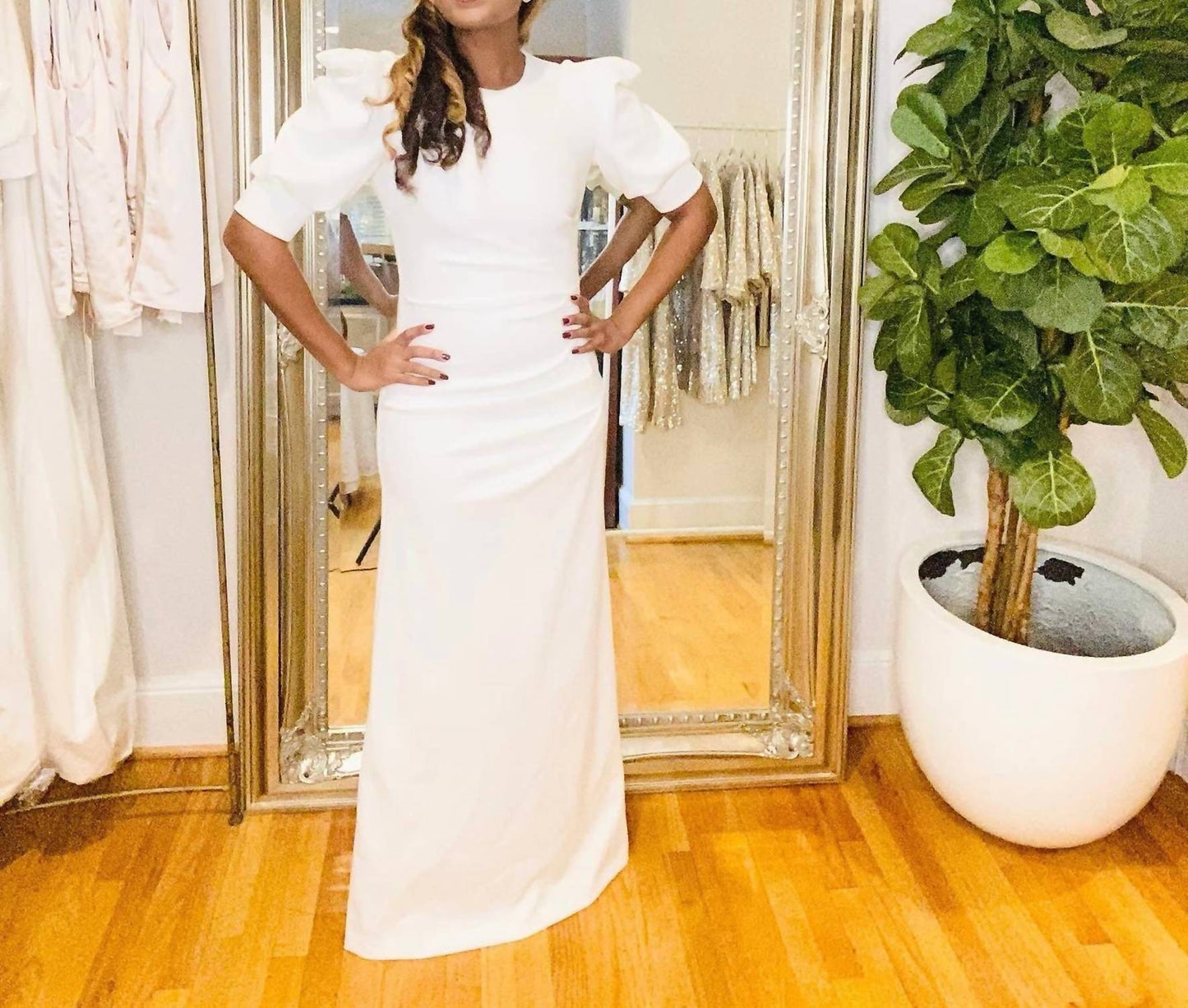 Black Halo - Puff Sleeve Maxi Dress