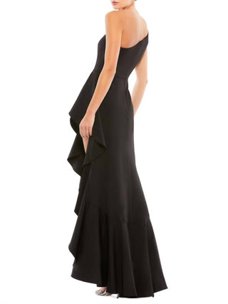 Ieena For Mac Duggal - Women's One Shoulder High Slit Ruffle Gown Dress