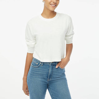 J.Crew - Long-sleeve Cropped Crewneck Tee