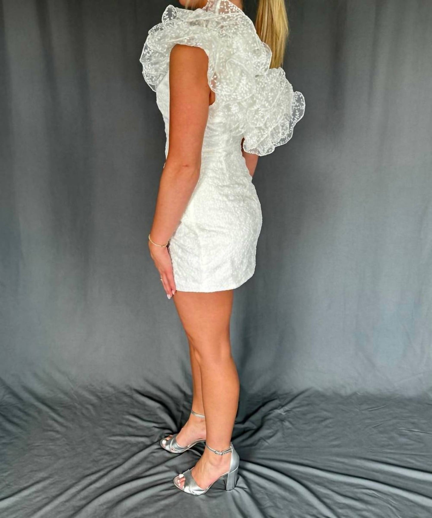Astr - One Shoulder Ruffle Mini Dress