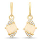 0.57 Carat Genuine Ethiopian Opal and White Diamond 14K Yellow Gold Earrings