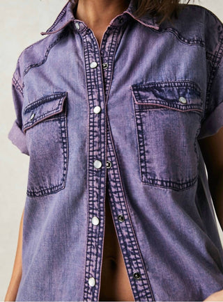 Free People - Short With It Denim Top