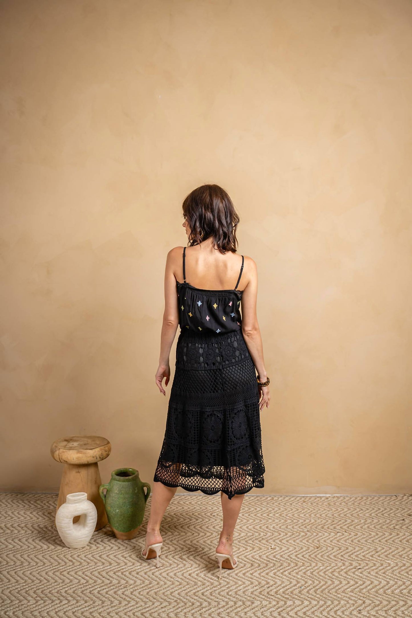 Paparazzi - Viscose Woven Embroidered Tank Top