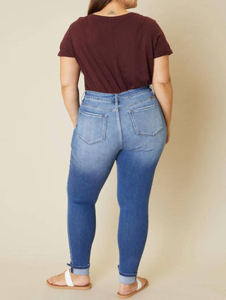 Kancan - High Rise Button Fly Ankle Skinny Jeans - Plus