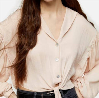 Topshop - Blush V Neck Front Tie Crop Top