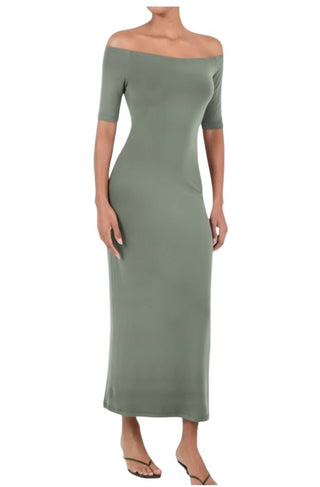 Anemos - Carolyn Off-the-shoulder Jersey Midi Dress