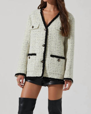Astr - Collins Contrast Tweed Jacket