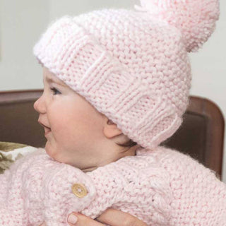 Huggalugs - Baby Girls Pom Pom Hat