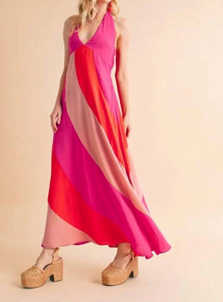 Trendsi - Aemi+Co Color Block Sleeveless Maxi Dress