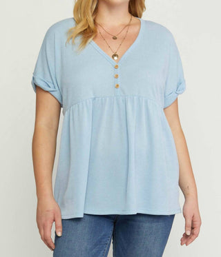 Entro - Waffle Knit Babydoll Top