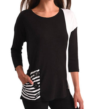 Angel - The Color-block Pocket Tunic Top