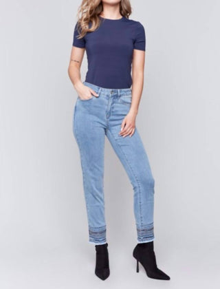 Charlie B - Embroidered Hem Jeans