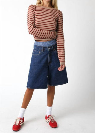 Olivaceous - Maya Striped Crew Neck Sweater