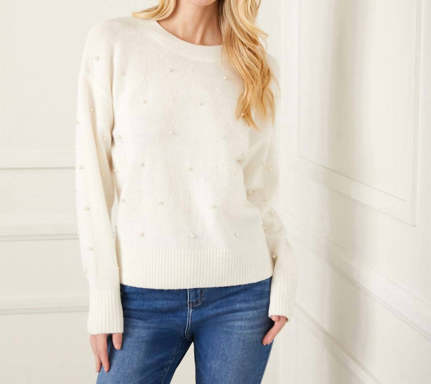 Karen Kane - Petite Size Pearl Crewneck Sweater