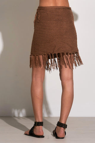 Elan - Crochet Fringe Wrap Skirt