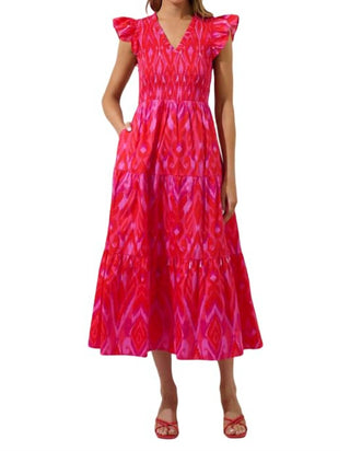 Sugarlips - Blevin Ikat Smocked Tiered Maxi Dress