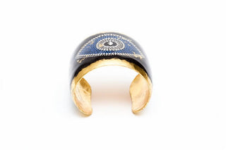 Avenue Chic - Women's Gold Leaf Evil Eye Cuff