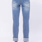 Judy Blue - Hi Waist Vintage Wash Boyfriend Jeans