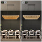 54-Inch Black Rectangular 12-Light Smoke Glass Chandelier