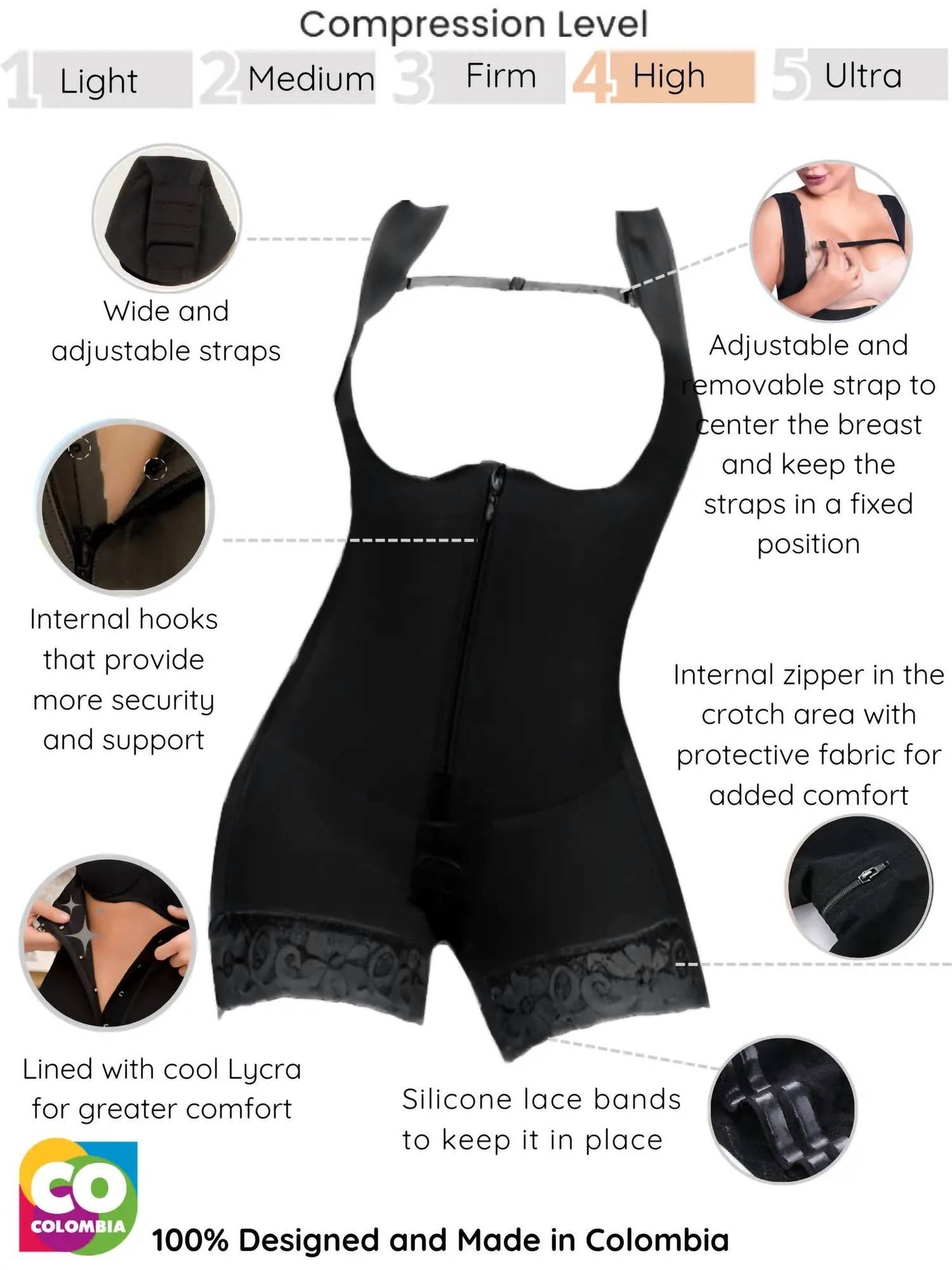 Siluets - Bodysuit Slimming Shaper With Latex – Full Body Control & Everyday Comfort