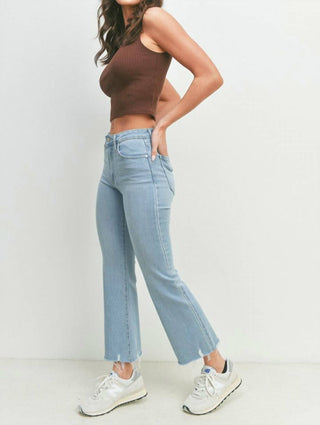 Just Black Denim - High Rise Crop Flare Jeans
