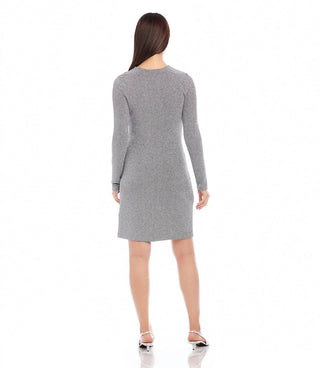 Karen Kane - Long Sleeve Shirred Metallic Dress