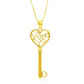 14k Yellow Gold Skeleton Key Style LOVE Pendant