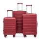 Set 3PCs 20'/24'/28' ABS Spinner Wheel Luggage Wine Red