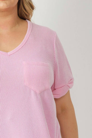 Entro - V Neck Relaxed Fit Knit Top