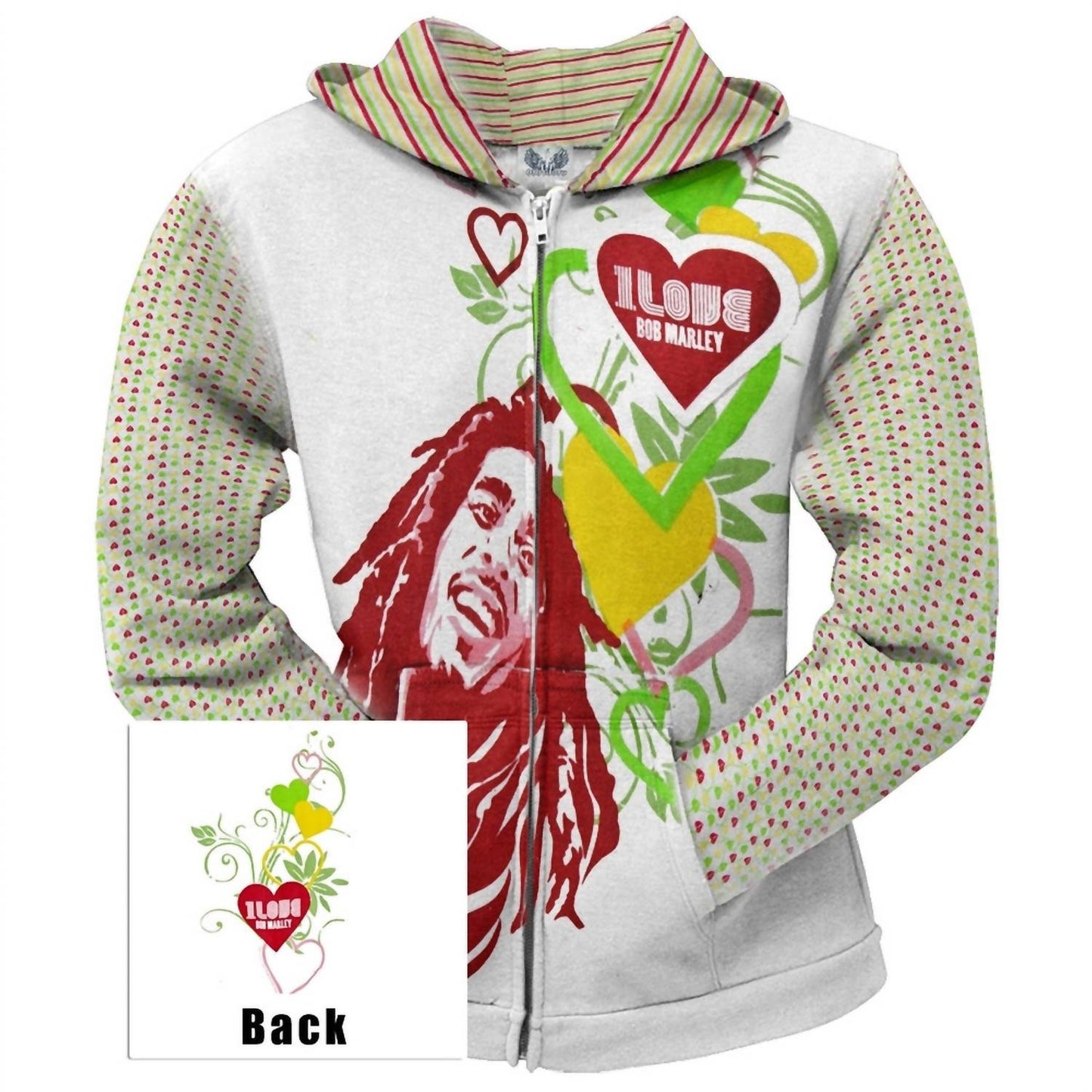 Bob Marley - Teen's Love Zip Hoodie