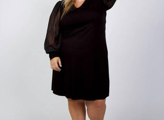 Karen Kane - Sheer Sleeve Mini Dress - Plus