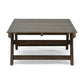 Outdoor Acacia Wood Coffee Table with Open Slat Design, Grey