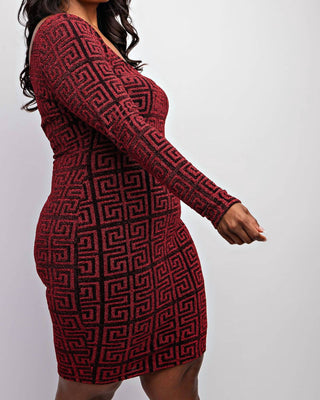 The Curve La - Plus Size Scoop Neck Short Dress