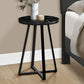 Accent Table Side Round Marble Look Contemporary & Modern - Black