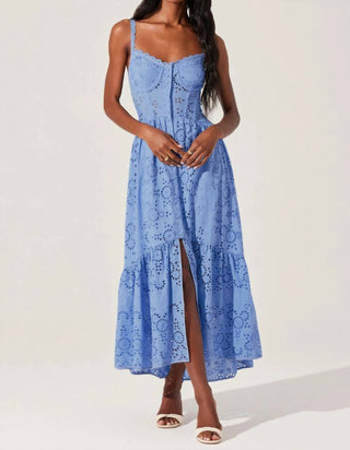 Astr - Yamila Eyelet Corset Midi Dress