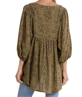 Umgee - Babydoll Keyhole Blouse