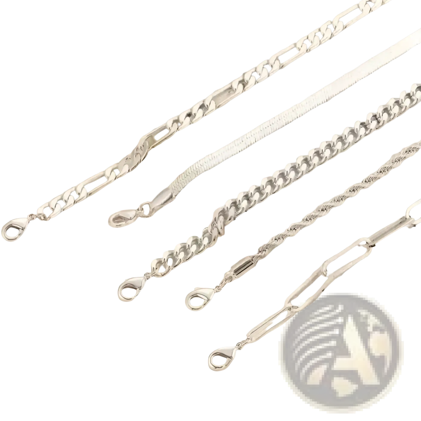 5pcs 14k Silver Plated Adjustable Stackable Bracelet Set
