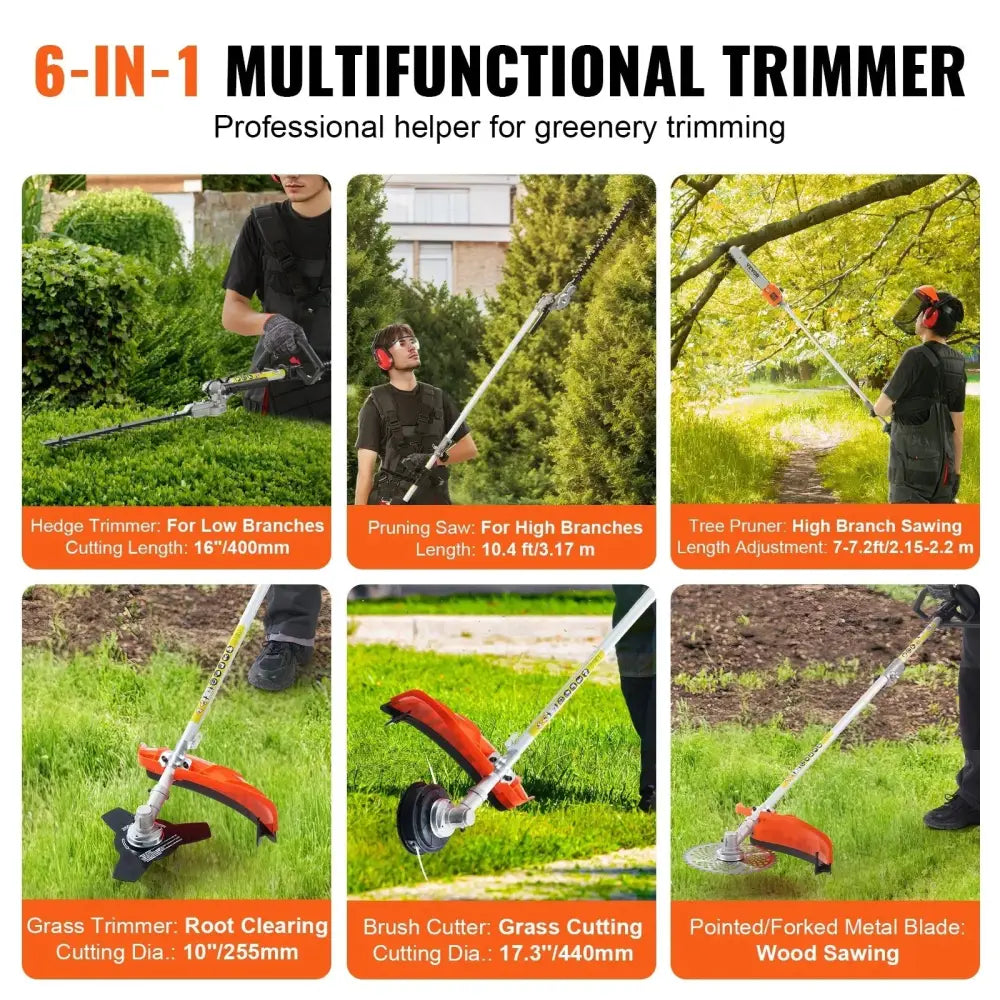 33cc Gas 6-in-1 Multi-functional Garden Trimmer Set