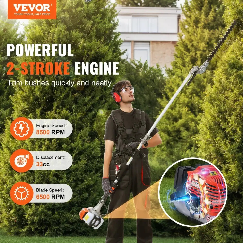 33cc Gas 6-in-1 Multi-functional Garden Trimmer Set