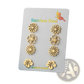 6-piece Floral Stainless Steel Stud Earring Set