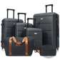 Hardshell Luggage Sets 6 Piece With 2 Bags,Carry On Suitcase With Handle Password Lock Double Spinner Wheels, Lightweight 16-20-24-28 Luggages