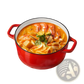 Enameled Cast Iron Dutch Oven Heavy-Duty Cookware With Lid Handles 6 Qt Red