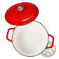 Enameled Cast Iron Dutch Oven Heavy-Duty Cookware With Lid Handles 6 Qt Red